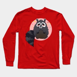 Kawaii Silly Sitting Raccoon Long Sleeve T-Shirt